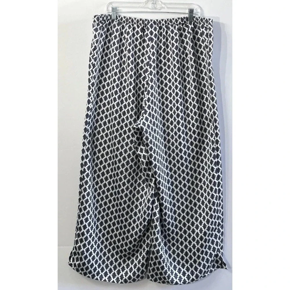 J Jill Womens Pull On Stretch Pants Smooth Fit Full Leg Print Sz XL‎ Tall EC